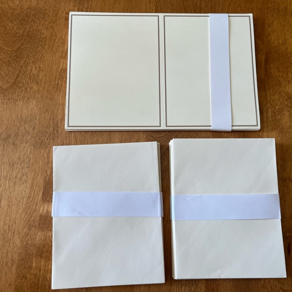 Formal invitation kit. Cream stationery / brown ribbon & monogram tags. 50 sets. - Picture 4 of 9